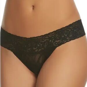 NWT 2-Pack Honeydew Intimates Ahna Hipster Thong Black Stretch Lace Panties.